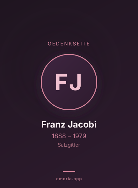 Gedenkportrait von Franz Jacobi