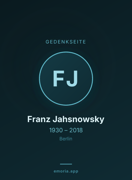 Gedenkportrait von Franz Jahsnowsky