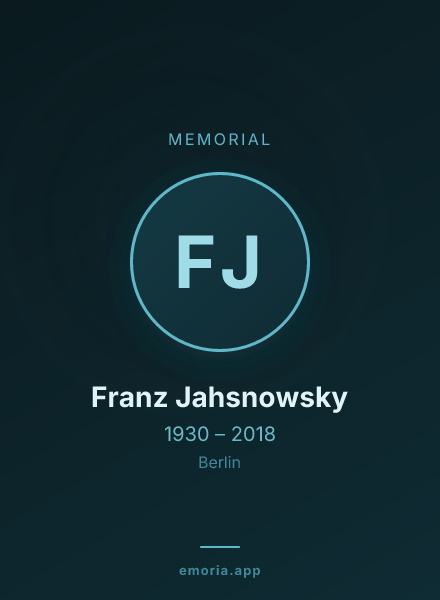 Memorial portrait of Franz Jahsnowsky