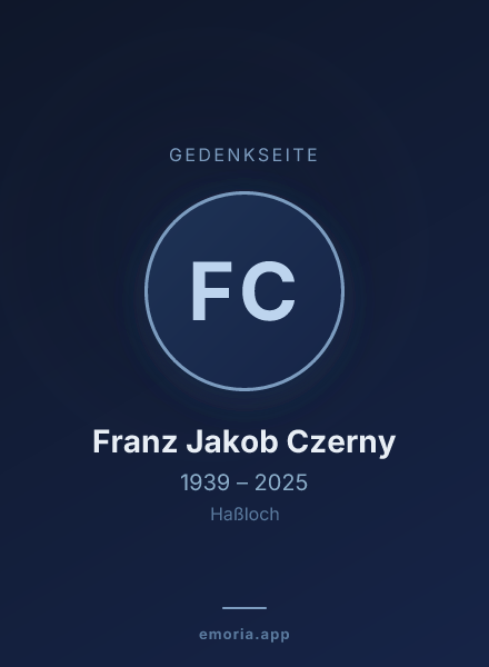 Gedenkportrait von Franz Jakob Czerny