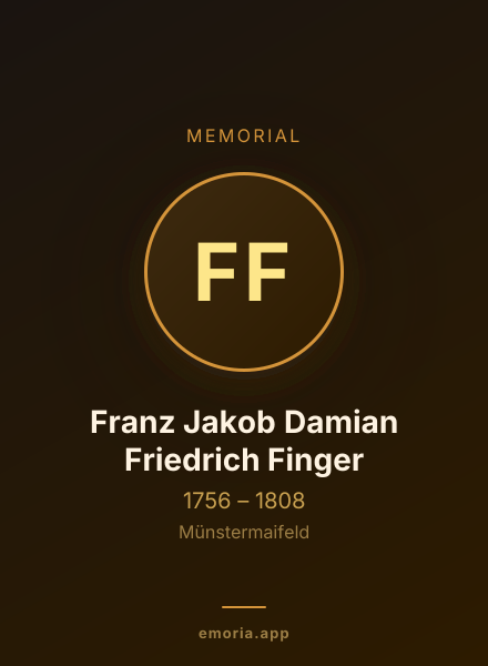 Memorial portrait of Franz Jakob Damian Friedrich Finger