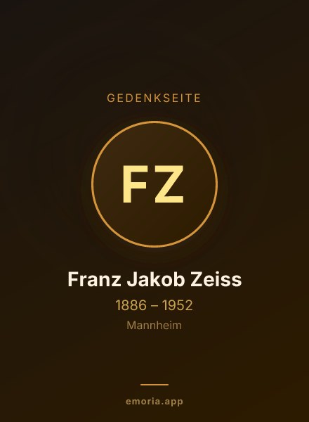Gedenkportrait von Franz Jakob Zeiss
