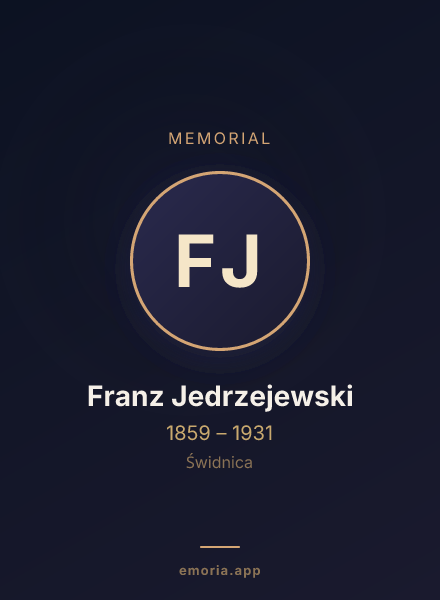 Memorial portrait of Franz Jedrzejewski