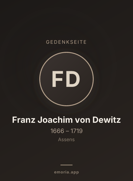 Gedenkportrait von Franz Joachim von Dewitz