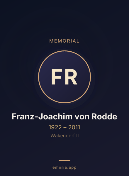 Memorial portrait of Franz-Joachim von Rodde