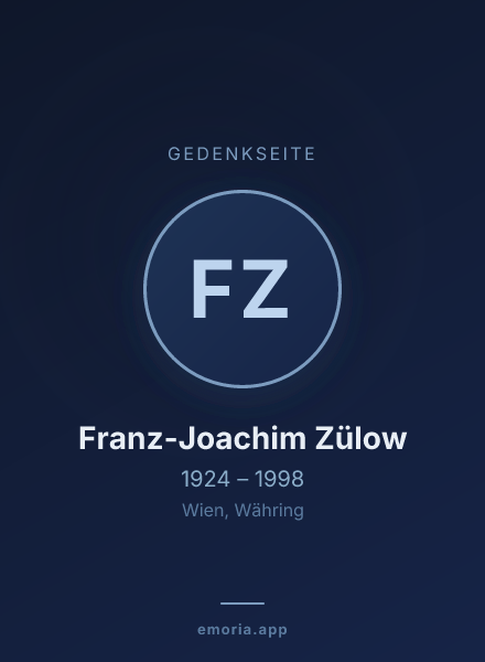 Gedenkportrait von Franz-Joachim Zülow