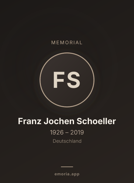 Memorial portrait of Franz Jochen Schoeller