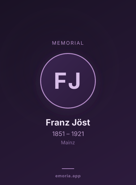 Memorial portrait of Franz Jöst