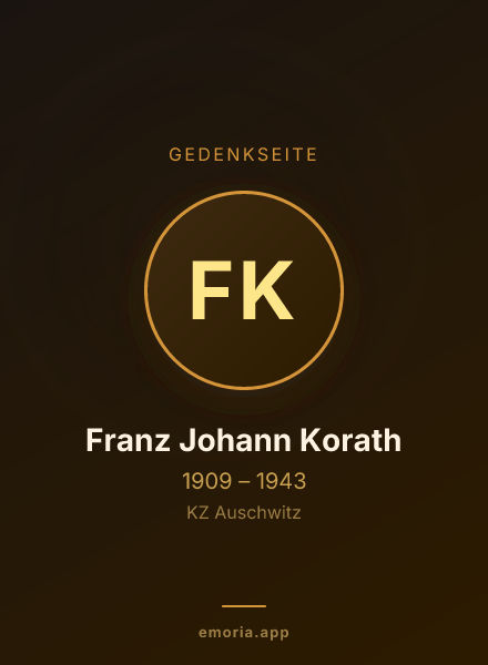 Gedenkportrait von Franz Johann Korath