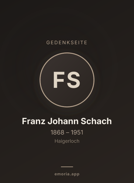 Gedenkportrait von Franz Johann Schach
