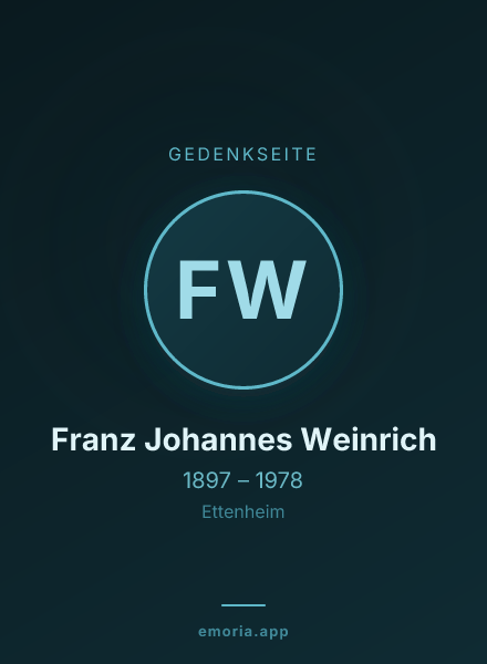 Gedenkportrait von Franz Johannes Weinrich