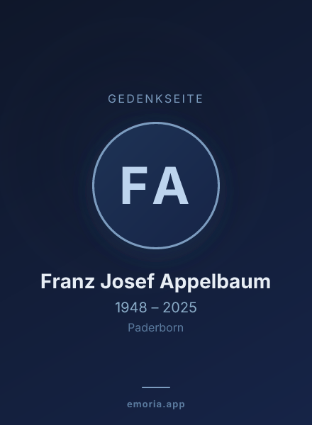 Gedenkportrait von Franz Josef Appelbaum