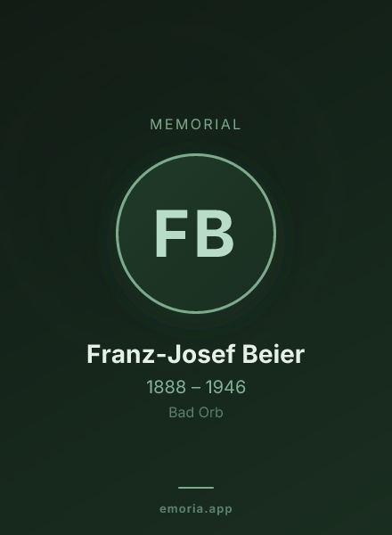 Memorial portrait of Franz-Josef Beier
