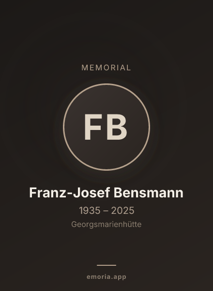 Memorial portrait of Franz-Josef Bensmann