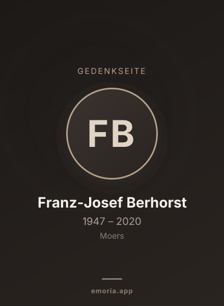 Gedenkportrait von Franz-Josef Berhorst