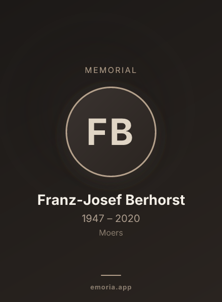 Memorial portrait of Franz-Josef Berhorst