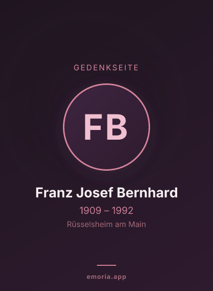Gedenkportrait von Franz Josef Bernhard