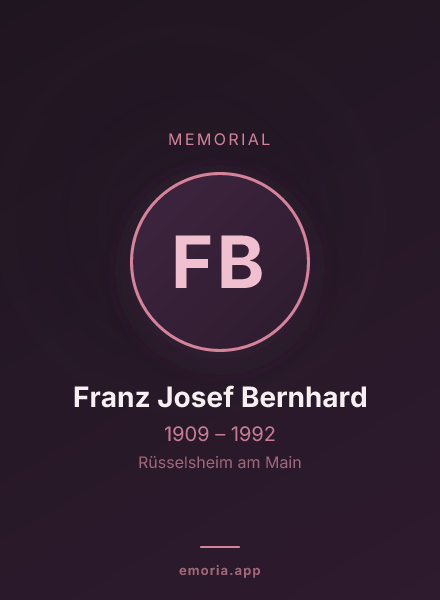 Memorial portrait of Franz Josef Bernhard