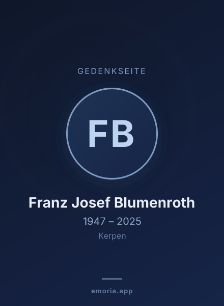 Gedenkportrait von Franz Josef Blumenroth