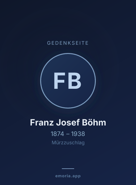 Gedenkportrait von Franz Josef Böhm