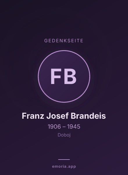 Gedenkportrait von Franz Josef Brandeis
