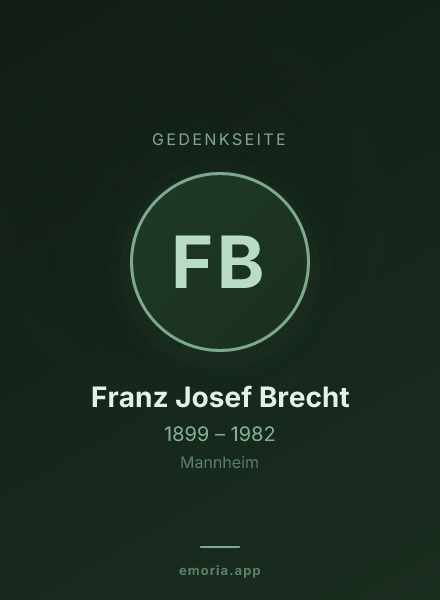 Gedenkportrait von Franz Josef Brecht