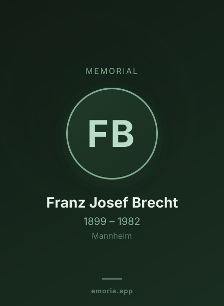 Memorial portrait of Franz Josef Brecht