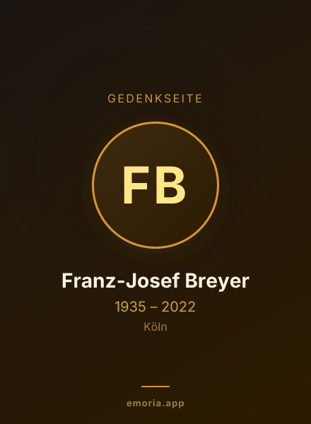 Gedenkportrait von Franz-Josef Breyer