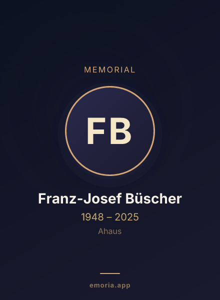 Memorial portrait of Franz-Josef Büscher