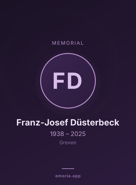Memorial portrait of Franz-Josef Düsterbeck