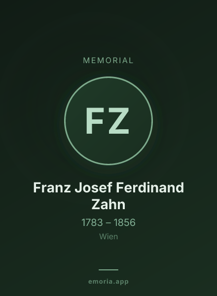 Memorial portrait of Franz Josef Ferdinand Zahn