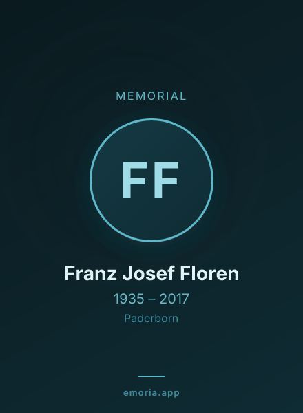 Memorial portrait of Franz Josef Floren