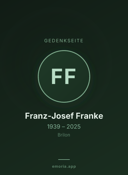 Gedenkportrait von Franz-Josef Franke
