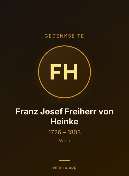 Gedenkportrait von Franz Josef Freiherr von Heinke