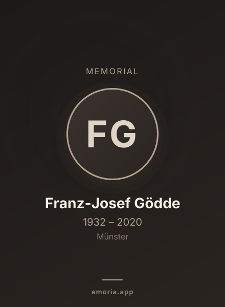 Memorial portrait of Franz-Josef Gödde