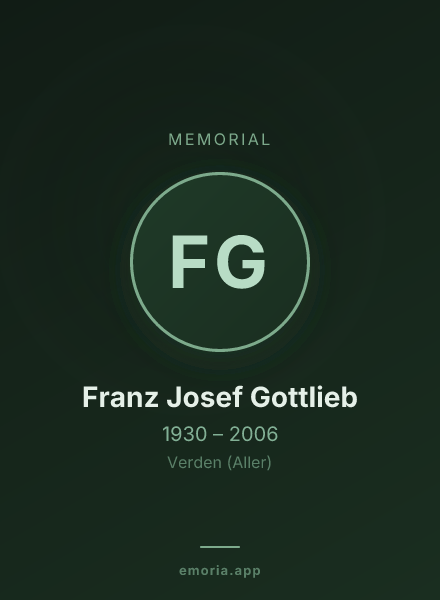 Memorial portrait of Franz Josef Gottlieb