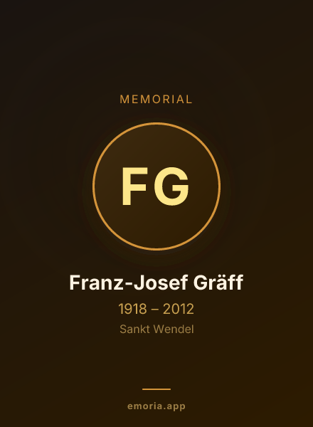 Memorial portrait of Franz-Josef Gräff