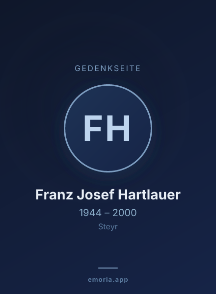 Gedenkportrait von Franz Josef Hartlauer