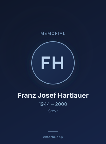 Memorial portrait of Franz Josef Hartlauer