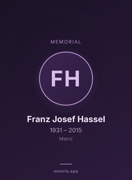 Memorial portrait of Franz Josef Hassel