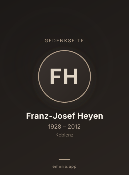 Gedenkportrait von Franz-Josef Heyen