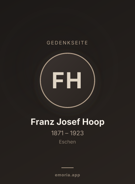 Gedenkportrait von Franz Josef Hoop