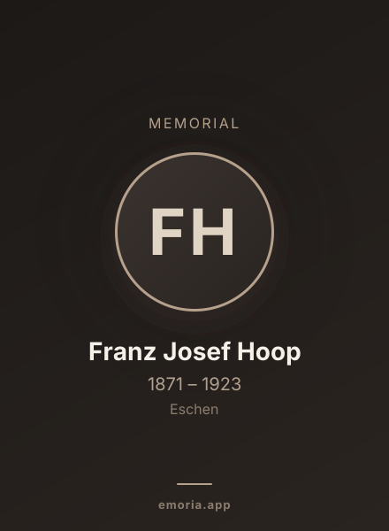 Memorial portrait of Franz Josef Hoop