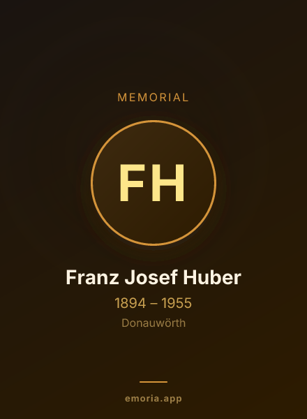 Memorial portrait of Franz Josef Huber