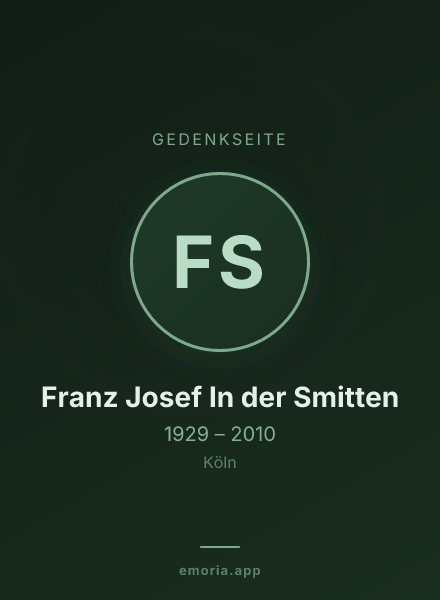 Gedenkportrait von Franz Josef In der Smitten