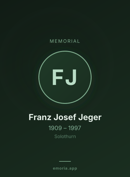 Memorial portrait of Franz Josef Jeger