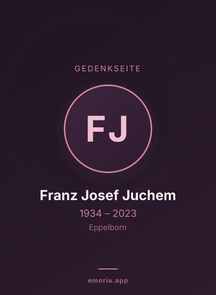 Gedenkportrait von Franz Josef Juchem