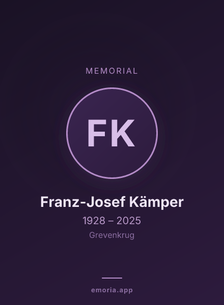 Memorial portrait of Franz-Josef Kämper