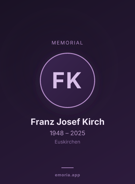 Memorial portrait of Franz Josef Kirch