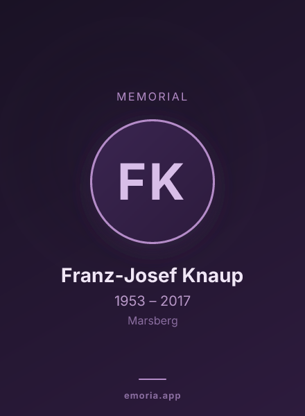 Memorial portrait of Franz-Josef Knaup